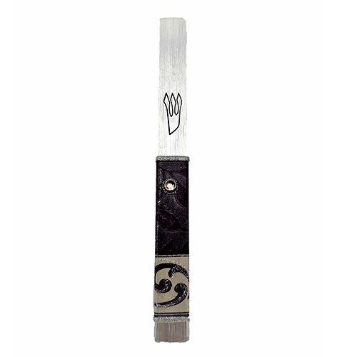 12100 - Silver Metal Mezuzah decorated with 12