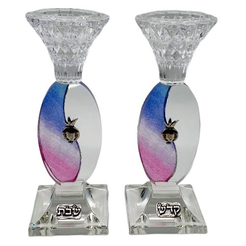 8036-Crystal Candlestick Set Watercolor 17 cm Holy Saturday