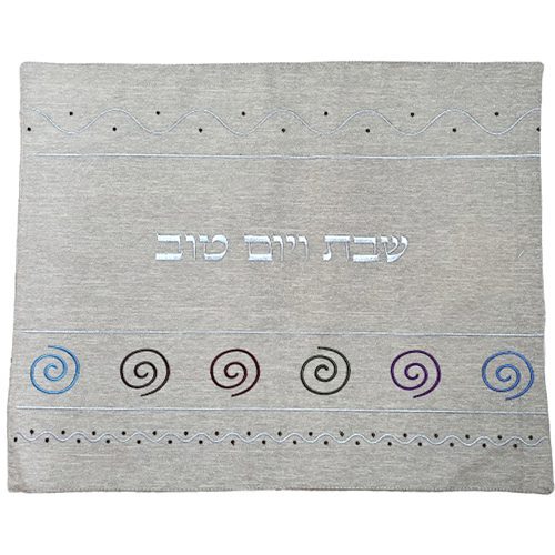 Cover challah flax brown 50X40 colored snails