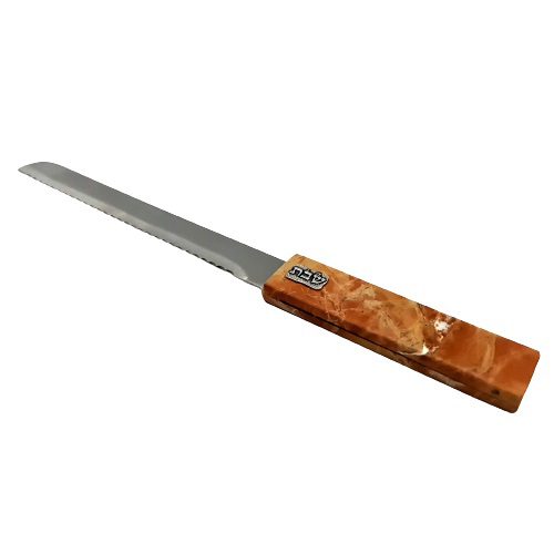 20260 -Shabbat knife with anatural marbele  handle 33 c"m