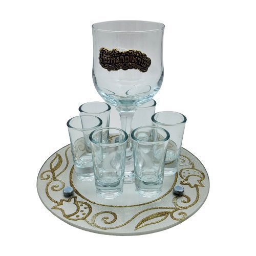 50714- Set + Liqueur opens with  tray+wine cup 20x17 c"m