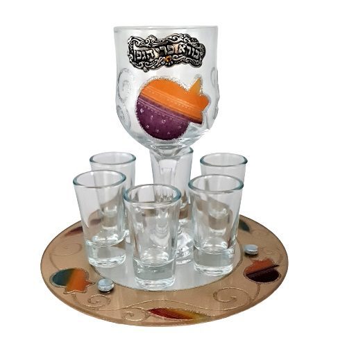 50711- Set + Liqueur opens with  tray+wine cup 20x17 c"m