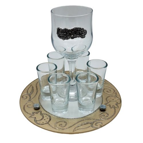 50715- Set + Liqueur opens with  tray+wine cup 20x17 c"m