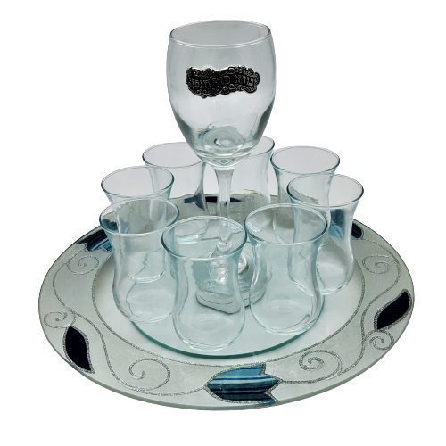 50722-wine divider with rotating plate+8 cups 30x17 c"m