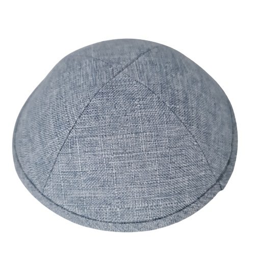 Light blue linen yarmulke 18 cm