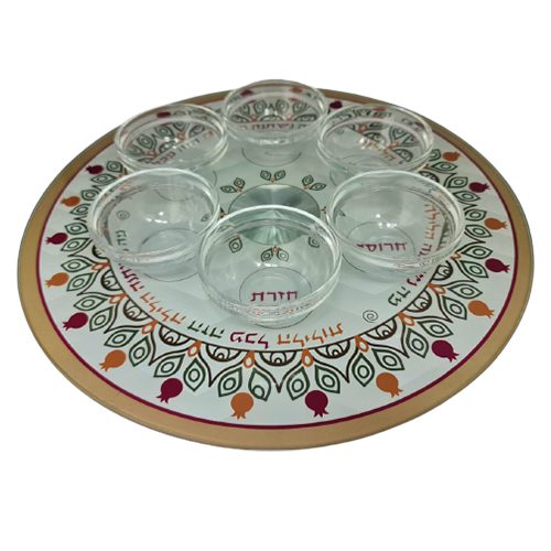 pesach plate-33 cm-mandala with saucers