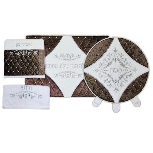 A set of covers for Passover, "Tangir" pu& brown velvet