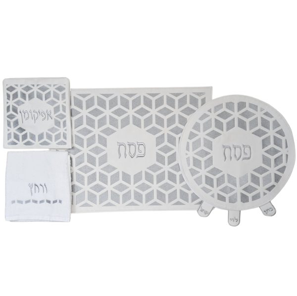 A set of vinyl covers for Pesach,  cover for matzot&pillow, a towel and a cover for afikoman