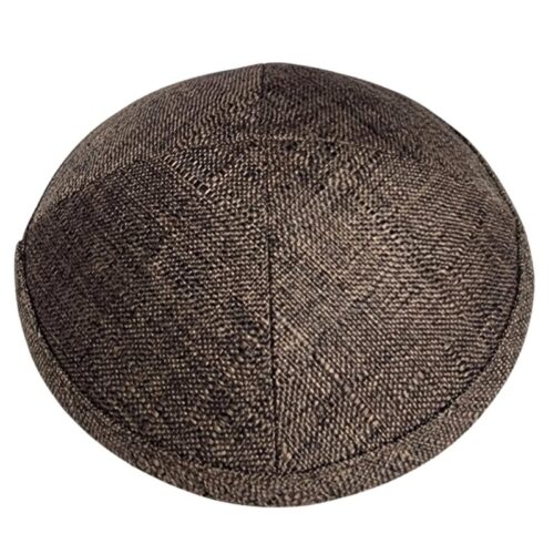 Brown Linen Kippah