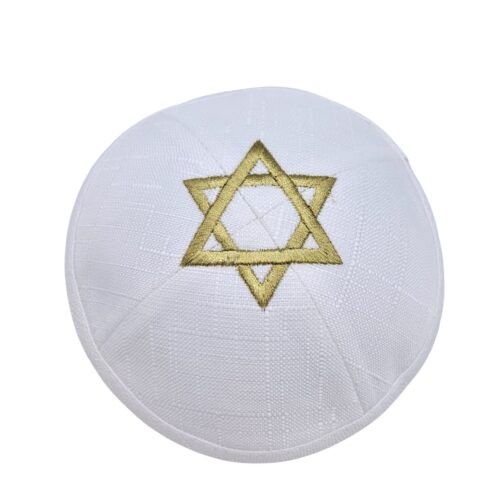 White linen yarmulke