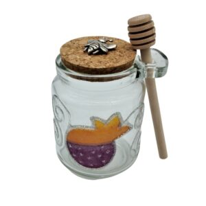 rainbow glass honey dish 13 cm