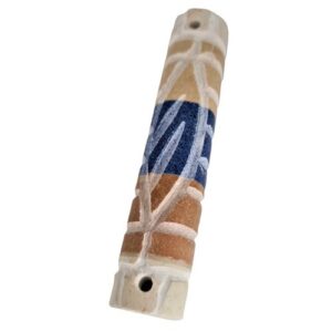 7702-Jerusalem marble mezuzah case 7 cm