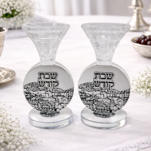 זוג פמוטי קריסטל ירושלים 11 ס"מ