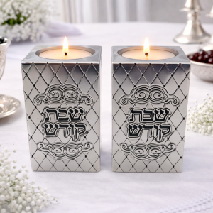 זוג פמוטי קריסטל קוביה שבת קודש 13 ס"מ